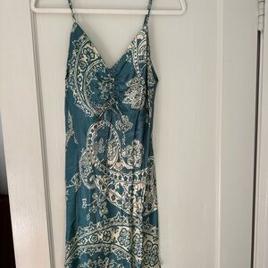 Zara Satin Paisley Mini Dress